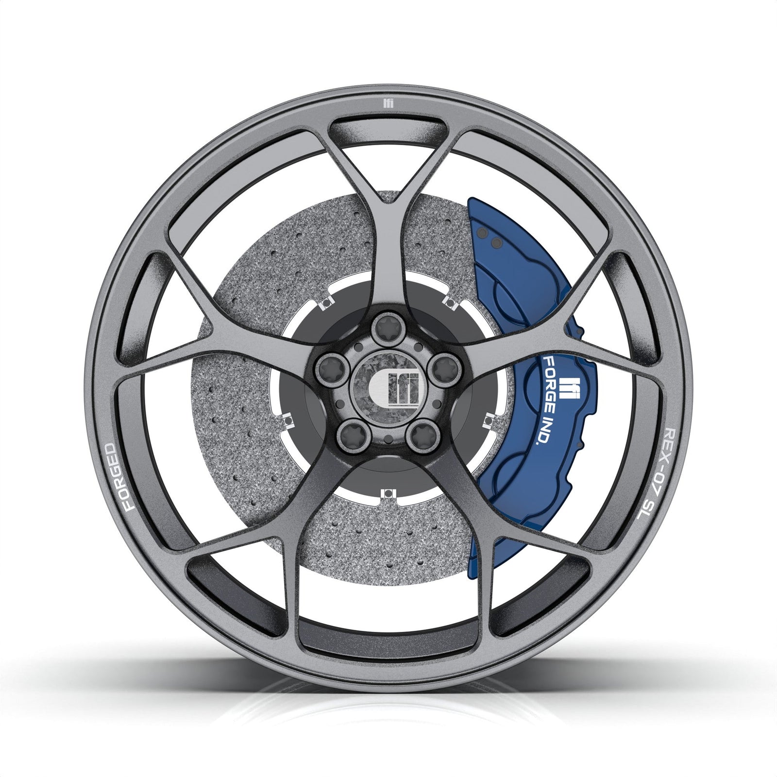 LFI REX-0R Superleggera front render with blue brake caliper