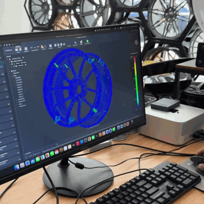 LFI forged wheel finite element analysis animation showing stress validation