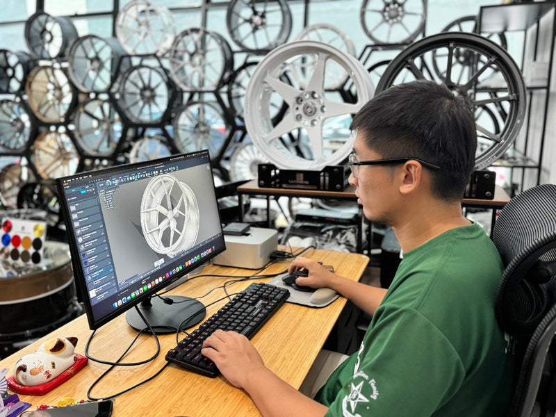 Kevin Wang working on LFI forged wheel design