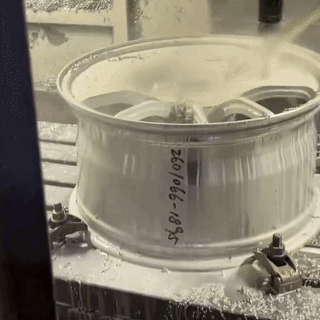 LFI forged wheel CNC machining GIF showing wheel production