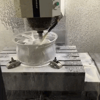 LFI forged wheel CNC machining and pocketing GIF